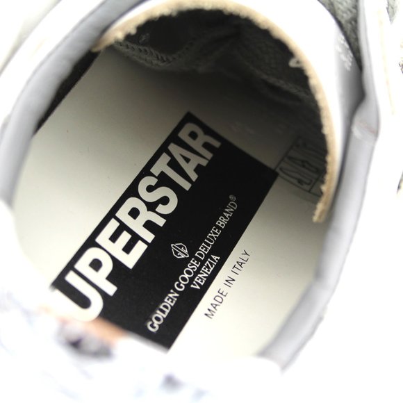 NIB Golden Goose Superstar Sneaker White Leather Grey Suede Star Silver Print 37 - Picture 4 of 7